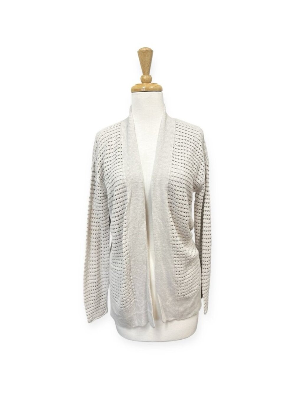 NIC+ZOE Moonlight Mesh Cardigan Size S Small Neutral Beige